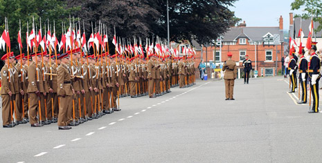 the 9/12th Lancers, marched through Chesterfield this morning as part of their homecoming parade after returning from an eight month tour of duty in Afghanistan.