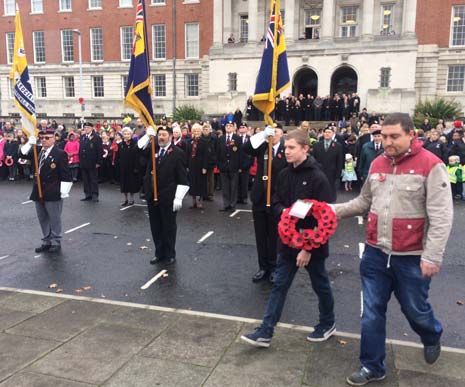 Public Service Students from the College were on parade, whilst two of their fellow students laid a wreath alongside the many others which had been placed on Sunday