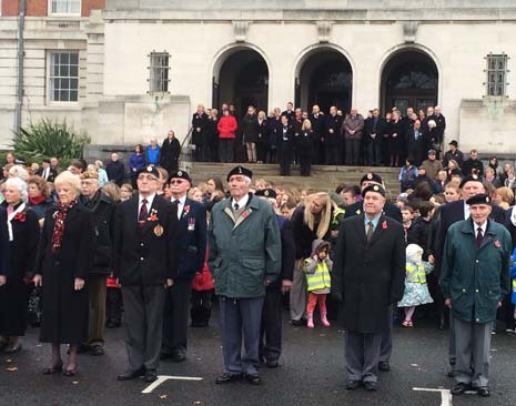 Council leaders and staff joined the Deputy Mayor - Cllr Denise Hawksworth and her consort Mr Tony Rogers, on the steps of the Town Hall, alongside 500 children from local schools and nurseries, and students from Chesterfield College, to observe an impeccable two minutes silence