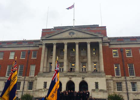 John Collins, Standard bearer for the Royal Engineers Association, Chesterfield Branch said he had been honoured by how many people had turned out today