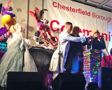 The cast of Cinderella turned out in force and, alongside the Mayor and Mayoress of Chesterfield and MP Toby Perkins