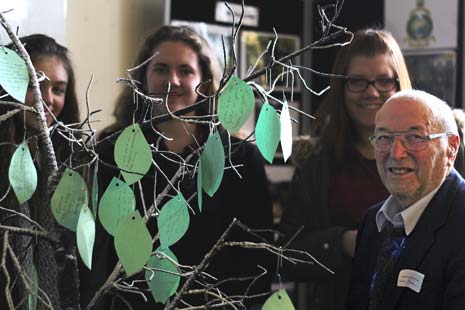 After hearing Bernard Grunberg's moving story about his escape from Nazi Germany when he was just 15, a packed room full of students, staff and members of the local community made 'Never again' pledges.