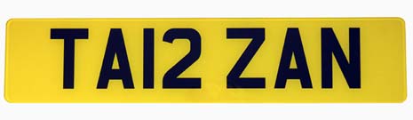 TA12 ZAN - the perfect Personalised Registration for the urban jungle…