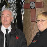 Anthony and Catherine Heeley at the memorial site