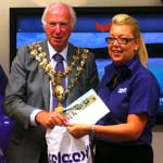 Teletext Holiday's free holiday competition was drawn by the mayor in store yesterday