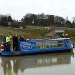 First Narrowboat On New Staveley Canal Basin