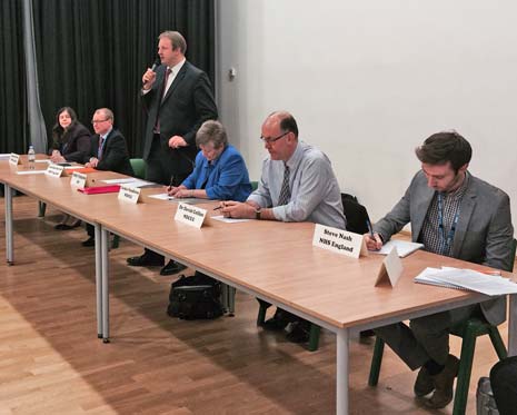 Chesterfield MP Toby Perkins, spoke to a packed hall at Staveley's Springwell college tonight, as he, and a panel of health professionals, heard local residents voice their concerns about Holywell Medical Group