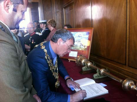 On their return, the Roll of Honorary Freeman of the Borough was signed and a Civic Reception held for the Squadron, and their family and friends.