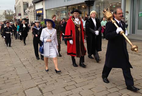 Dignitaries, including, The Leader of Derbyshire County Council, Cllr George Wharmby, Leader of the Council John Burrows and Chief Executive Huw Bowen, were also at the service which was officiated by The Reverend Canon Michael Knight and The Mayor's Chaplain for 2013 /14