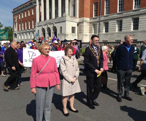 Hundreds of shoppers and residents lined the streets in brilliant sunshine, to watch the annual Procession of Witness (Whit Walk) take place in Chesterfield on Bank Holiday Monday.