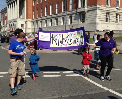 Children were represented at the parade and the Church Army Bus also took part.