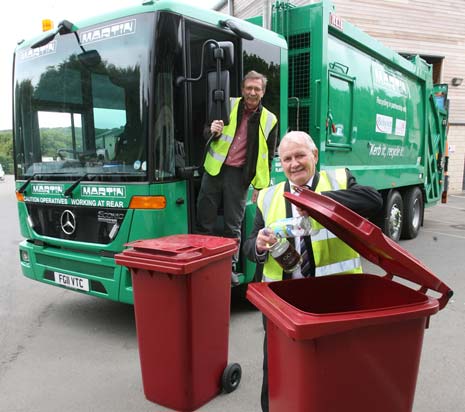 Cllr Dennis Kelly, Bolsover District Council’s Cabinet Member for the Environment and Cllr Nick Foster, North East Derbyshire District Council’s Member for the Environment launching the new-look scheme.