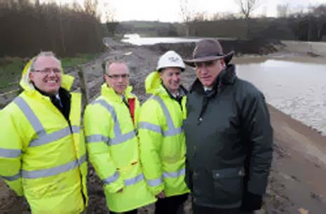 (from left) Head of Markham Vale Peter Storey, principal engineer Richard Dawson, senior project engineer Selwyn Jones and Councillor John Allsop.