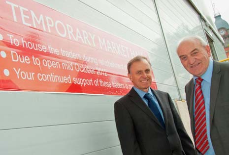 Market Hall Traders Set Up Temporary Shop