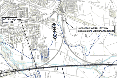 The route, as it stands, would pass through Renishaw and Killamarsh, with a proposal for an infrastructure maintenance depot at Staveley.