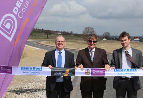 Traffic is now using a new road which opens up further land for jobs creation at Derbyshire's flagship regeneration site, Markham Vale