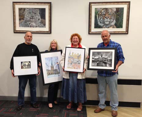 Artwork in the centre is provided by members of CAF - Chesterfield Arts Forum