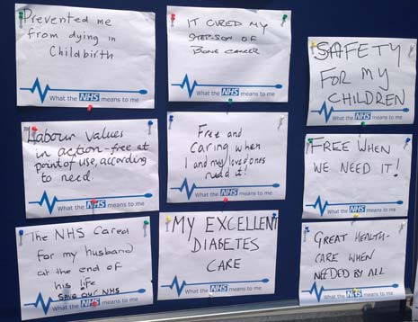 Some of the messages left by the public on why they fully support the NHS and how it has helped them in the past