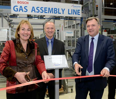 Shadow chancellor, Ed Balls MP and North East Derbyshire MP, Natascha Engel, officially opened Worcester Bosch Group's new gas boiler production line at the company's Clay Cross factory on Thursday 20th November.