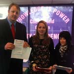 Toby Perkins with students at Chesterfield College's Day of Action ahainst the withdrawal of thr EMA
