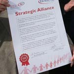 Signed, sealed and delivered. The historic mereger between 2 local councils was signed today