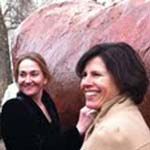 MP Natascha Engel outside Parliament with a giant sausage
