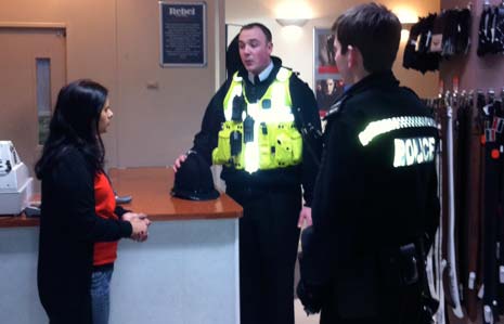 Specila Constables Lee Stacey and Calvin Karkenko regularly patrol the town centre streets