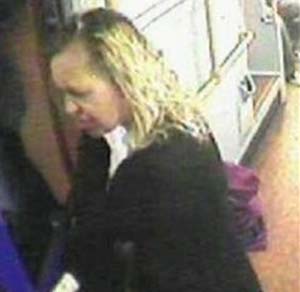 Murder victim, 52 year old Clowne woman Lee Hendry on the CCTV bus pictures