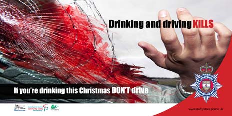 A hard-hitting image of a serious car crash is being displayed across north Derbyshire as part of a campaign to stop people drink-driving this Christmas.