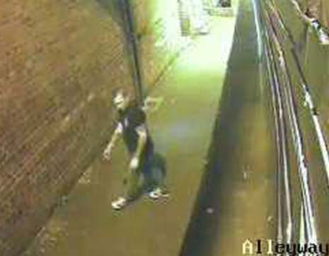 The offender is described as white, aged in his twenties and wore a black t-shirt, blue jeans and white trainers.