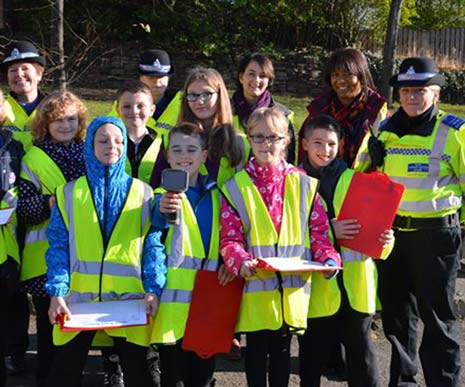 Police have been teaming up with youngsters from New Whittington Primary School to target speeding motorists in the area.