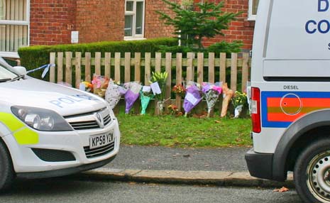 Floral Tributes to Sharon Knapper have been arriving throughout the day