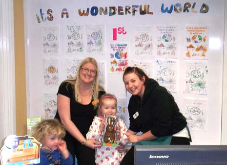 The children also took part in a colouring competition ahead of their visit, with the winner, Tianna Davies Bowler, being rewarded with an Easter egg