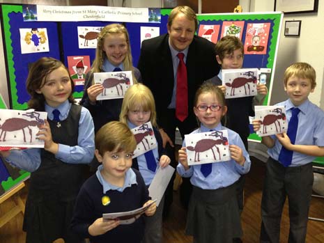 Abbi Burke, who is a Y1 pupil at St Mary's Catholic Primary school had her cute reindeer card chosen by Toby from the hundreds of entries he received