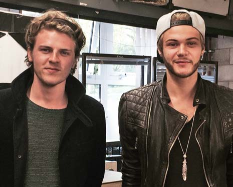 One half of Lawson visiting Chesterfield College on Tuesday - Joel Peat (left) and Chesterfield's own Ryan Fletcher