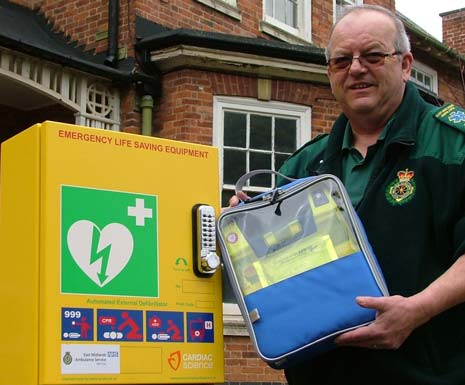 Thousands of pounds have been invested by East Midlands Ambulance Service to purchase and install life-saving machines in the community to help save lives.