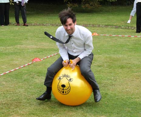 50 colleagues at the Institution of Occupational Safety and Health (IOSH), in Wigston, took part in lunch-time games, from skittles and bat and ball to spacehopper racing