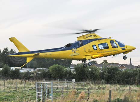 Derbyshire, Leicestershire & Rutland Air Ambulance (DLRAA) were called out to an incident in Clay Cross, Derbyshire on the evening of Thursday 26th September.