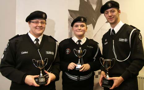 County Cadets of the Year (from left): Jayne Williams, Shannon Herberts and Martin Crompton