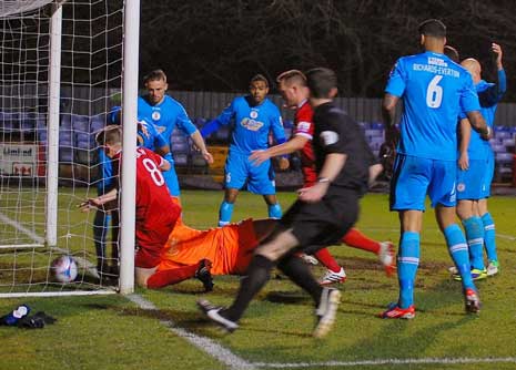 Right on the stroke of half-time Shaw's shot was parried from Akinde's cross, and when Josh Law's corner triggered a goalmouth scramble, Shaw was on hand to stab the ball past Belford from inside the six-yard box.