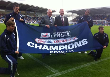 The Champion's Flag is displayed to the crowd