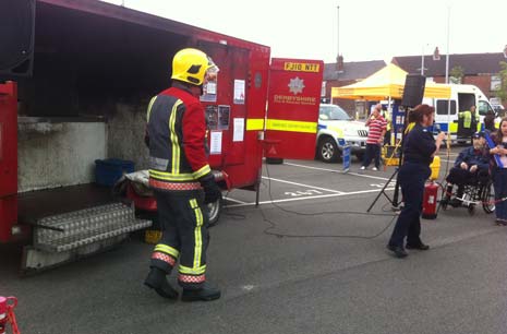 Serious points were also made through the day as Officers from both Derbyshire Fire and Rescue Service and Derbyshire Police demonstrated, with graphic displays, the need for fire and road safety.