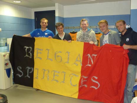 Five supporters from a group that call themselves The Belgian Spireites (see their Facebook page of the same name) made the journey to the Proact Stadium