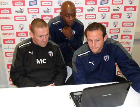 Chesterfield FC players Sam Togwell and Terrell Forbes took part in a pioneering Q&A session via Skype with pupils from Brockwell Junior School.