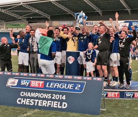 Chesterfield came from behind to secure a second SkyBet League Two title in three years with a thrilling 2-1 win over Fleetwood Town at the Proact Stadium.