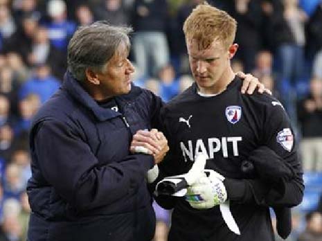 when Tommy Lee was shown red on 40 after coming out of his area, leaving Cook forced to make the first substitution of the afternoon, bringing off Jay O'Shea for young academy keeper Myles Wright, who found himself making his debut at the Proact.