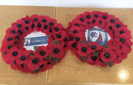 Chesterfield Football Club also held a service for the fallen at lunchtime, attended by players, staff and members of the public, at the newly opened Memorial Garden.