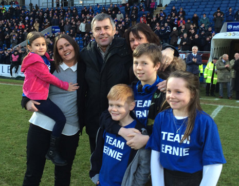 Ernie Moss and his family receive a huge ovation from the 7000 strong crowd at the Proact for 'Ernie Moss Day'