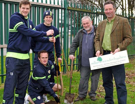 Two Cricket Bat Willows were planted by Derbyshire all-rounders Jonathan Clare,  Garry Park and Tom Knight
