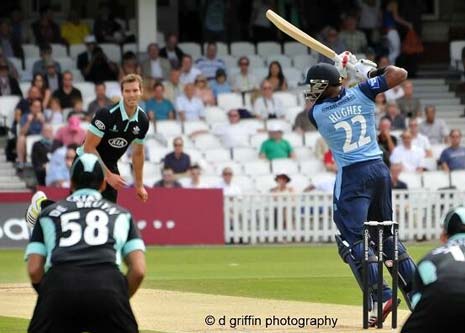 the partnership between Chesney Hughes and Paul Borrington  set Derbyshire on their way to an imposing total